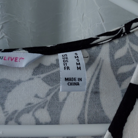 Isaac Mizrahi black and white faux wrap dress size small - Picture 3 of 8